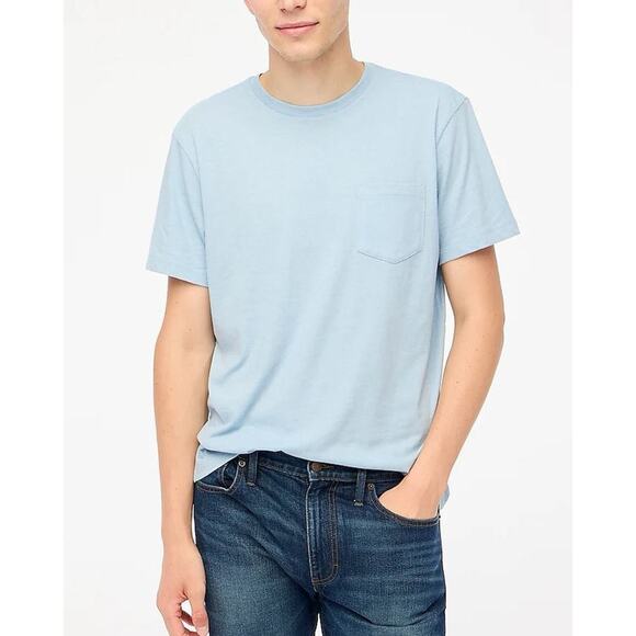 J.Crew Men’s Slim Fit Pocket Tee Size Small Blue Washed Cotton T-Shirt NWT - Picture 1 of 9